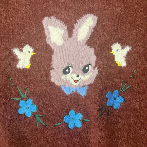 Zara Harry Lambert Intarsia Bunny Rabbit Sweater L Alpaca Wool Blend Unisex NWT - Picture 4 of 11